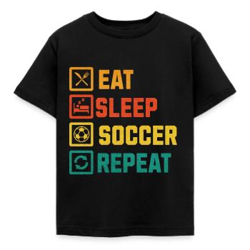 MANGEZ DORMIR SOCCER RÉPÉTER - T-shirt Enfant - noir - Devant - AI Model Kid Female (0cm)