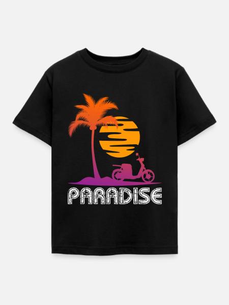 Roller Motorroller Moped - Kinder T-Shirt - Schwarz