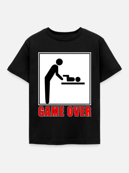 Game Over- Vaterschaft - Kinder T-Shirt - Schwarz