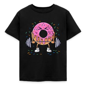 Beignet Levage Poids Échange Entraînement Gym Entraînement - T-shirt Enfant - noir - Devant - AI Model Kid Female (0cm)