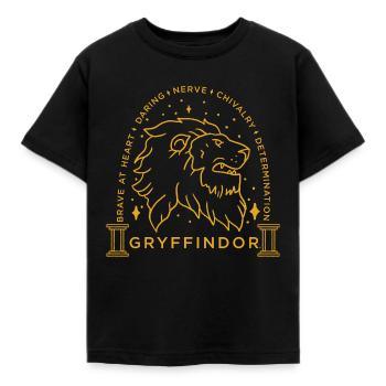 Harry Potter Gryffindor Gold - Kinder T-Shirt - Schwarz - Vorne - AI Model Kid Female (0cm)