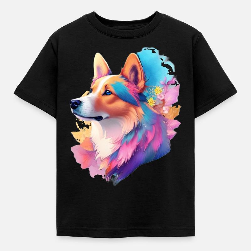 Hunde Portrait - Kinder T-Shirt - Schwarz