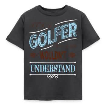 GolfCoachCadeau GolfCoachCadeaux Golflover Golfgirl - T-shirt Enfant - charbon - Devant - AI Model Kid Female (0cm)
