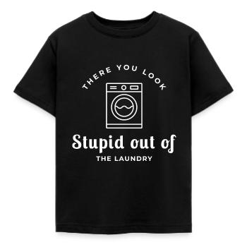Puisque tu as l'air stupide de la lessive - Denglisch - T-shirt Enfant - noir - Devant - AI Model Kid Female (0cm)