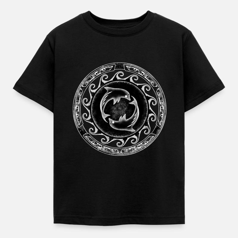 Delfine Zwillinge - Kinder T-Shirt - Schwarz
