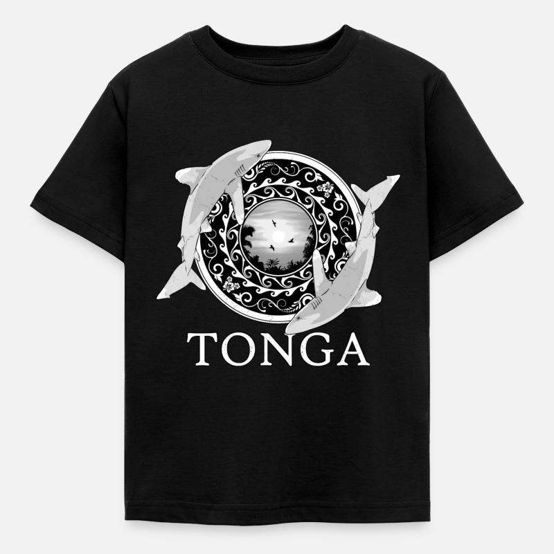 Weißspitzenriffhaie Tonga Pride - Kinder T-Shirt - Schwarz