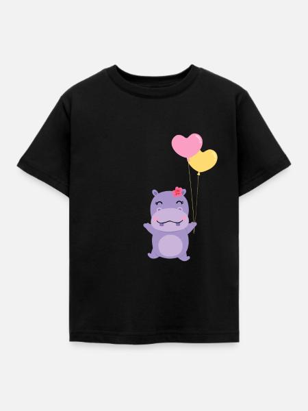 nilpferd - Kinder T-Shirt - Schwarz