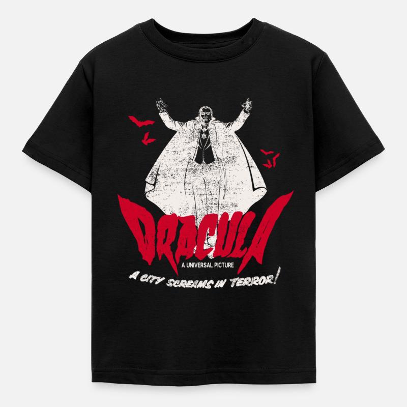 Universal Monsters Dracula Logo Czerwony - Koszulka dziecięca - czarny