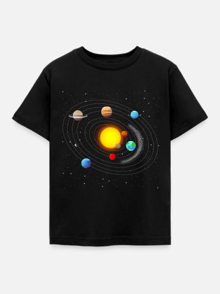 Sonnensystem - Kinder T-Shirt - Schwarz