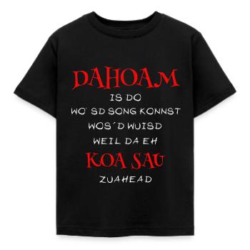 DAHOAM - Kinder T-Shirt - Schwarz - Vorne - AI Model Kid Female (0cm)