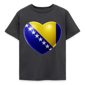 Heart (Bosnia / Bosna) - Kids' T-Shirt - dark grey - Front - AI Model Kid Female (0cm)