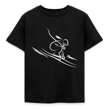 Abfahrtski Skifahrer Geschenkidee Wintersportler - Kinder T-Shirt - Schwarz - Vorne - AI Model Kid Female (0cm)