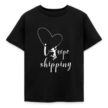 I love Rope Skipping Geschenkidee Seilspringen - Kinder T-Shirt - Schwarz - Vorne - AI Model Kid Female (0cm)