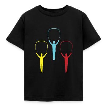 Seilspringer Bunt Geschenkidee Springer Seilsport - Kinder T-Shirt - Schwarz - Vorne - AI Model Kid Female (0cm)