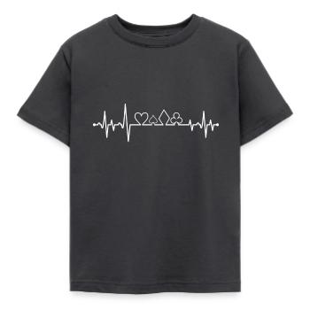 Poker Cards Heartbeat Heart Rate Heart Pik Karo Cross - Kids' T-Shirt - dark grey - Front - AI Model Kid Female (0cm)