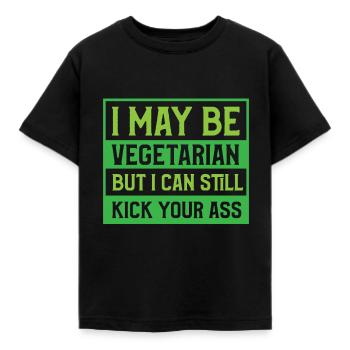 Vegetarier lustiger Spruch stolze Geschenkidee - Kinder T-Shirt - Schwarz - Vorne - AI Model Kid Female (0cm)