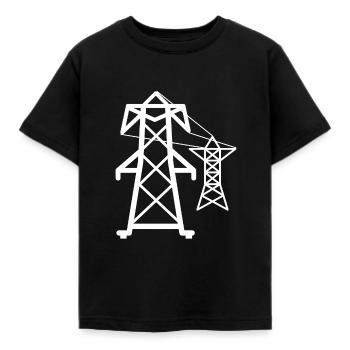 Electrician high voltage masts electricity gift idea - Kids' T-Shirt - black - Front - AI Model Kid Female (0cm)
