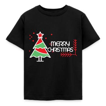 Merry Christmas trend 2022 - Kids' T-Shirt - black - Front - AI Model Kid Female (0cm)