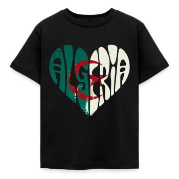 L'Algérie Dans Mon Cœur - T-shirt Enfant - noir - Devant - AI Model Kid Female (0cm)