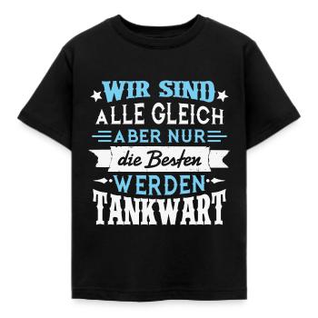 Aber nur die Besten werden TANKWART Tankstelle - Kinder T-Shirt - Schwarz - Vorne - AI Model Kid Female (0cm)