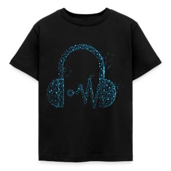 DJ - Kinderen T-shirt - zwart - Voor - AI Model Kid Female (0cm)