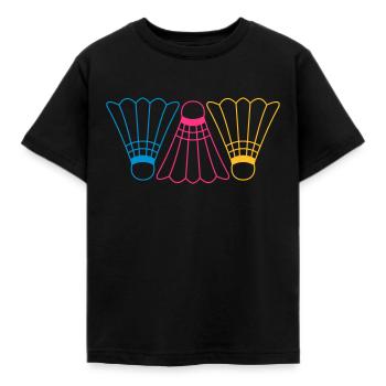 3 Badmintons - Kinder T-Shirt - Schwarz - Vorne - AI Model Kid Female (0cm)