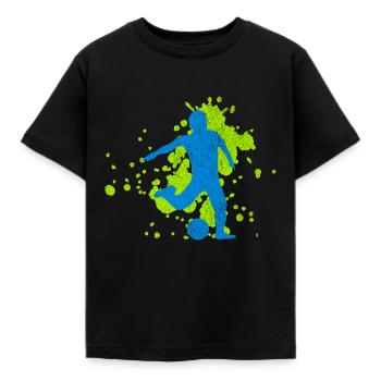 fussball | football | footballer | Footballer - Kids' T-Shirt - black - Front - AI Model Kid Female (0cm)