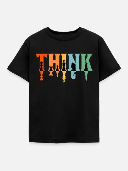 Think Chess Player - Kinder T-Shirt - Schwarz
