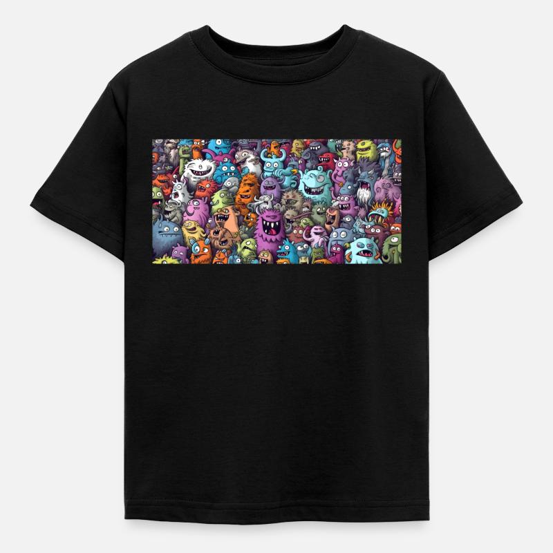 Monsters - Kinder T-Shirt - Schwarz