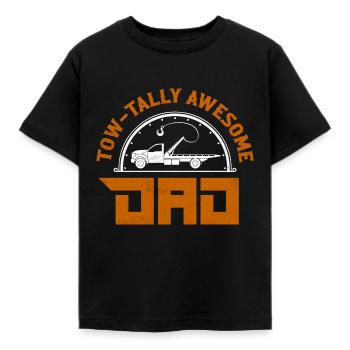 Tow-Tally Awesome Dad Trucking Tow Truck Driver - Kinder T-Shirt - Schwarz - Vorne - AI Model Kid Female (0cm)