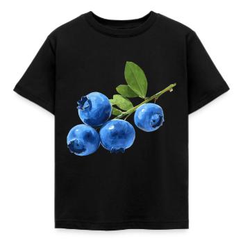 Blaubeeren - Kinder T-Shirt - Schwarz - Vorne - AI Model Kid Female (0cm)