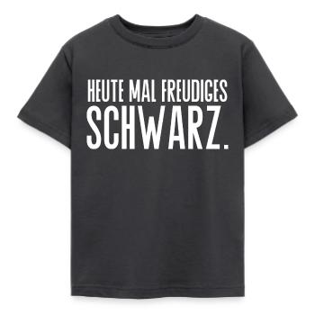 freudiges Schwarz Spruch Kleidung - Kinder T-Shirt - Dunkelgrau - Vorne - AI Model Kid Female (0cm)