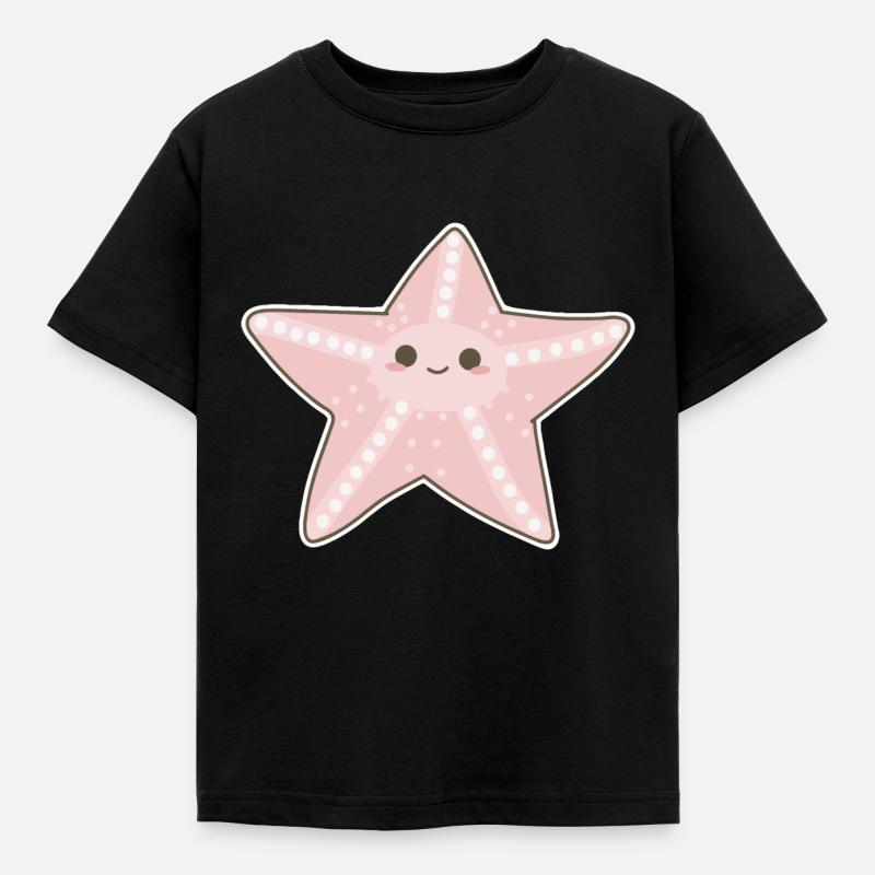Seestern - Kinder T-Shirt - Schwarz