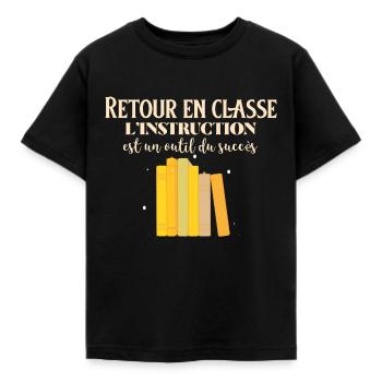 Retour en classe - T-shirt Enfant - noir - Devant - AI Model Kid Female (0cm)