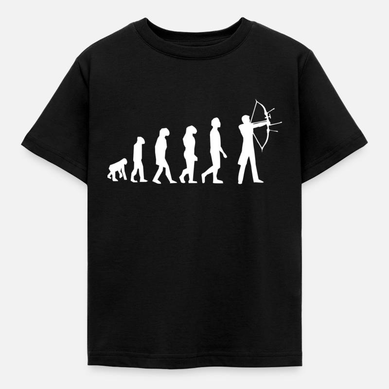 Evolution des Bogenschießens - Kinder T-Shirt - Schwarz