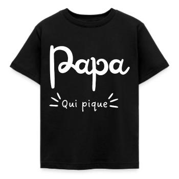 Papa qui pique - T-shirt Enfant - noir - Devant - AI Model Kid Female (0cm)