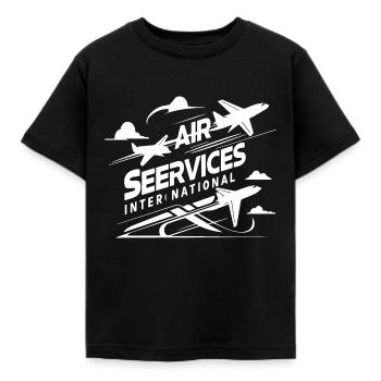 Services aériens à l’international - T-shirt Enfant - noir - Devant - AI Model Kid Female (0cm)