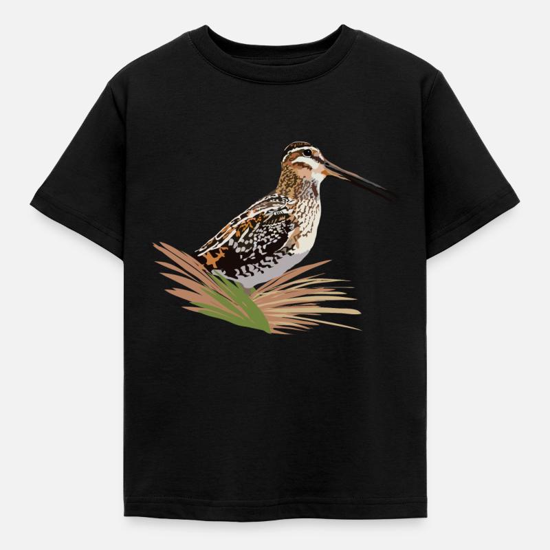 Doppelschnepfe - Kinder T-Shirt - Schwarz