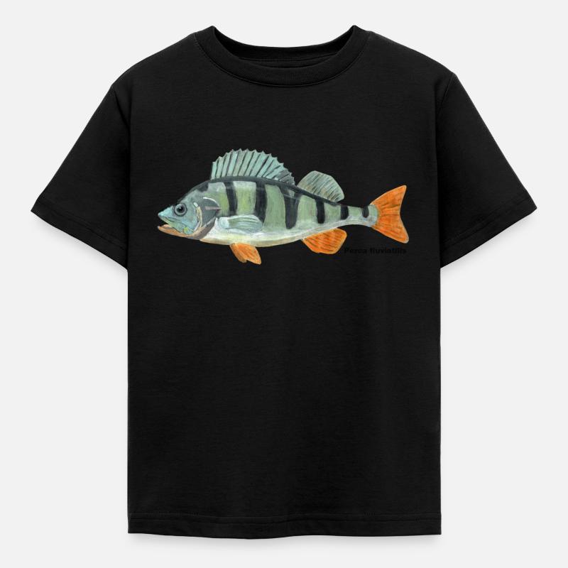 Perch - Perca fluviatilis - Kids' T-Shirt - black