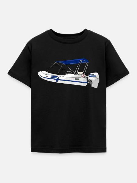 Boot Motorboot Schlauchboot - Kinder T-Shirt - Schwarz