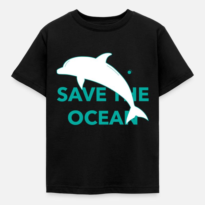 Save The Ocean - Kinder T-Shirt - Schwarz
