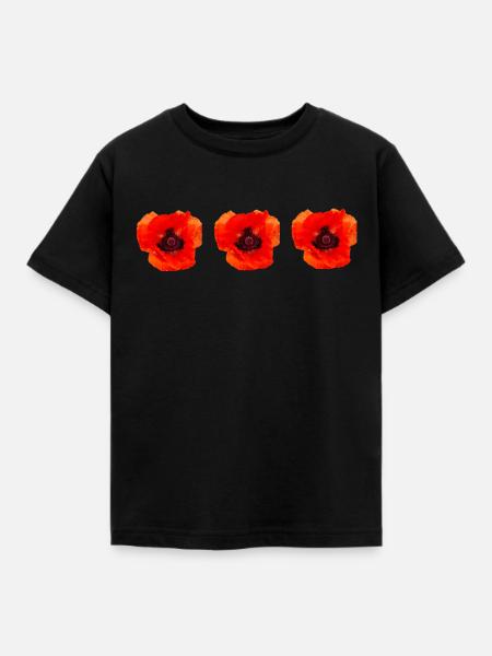 Mohn - Kinder T-Shirt - Schwarz