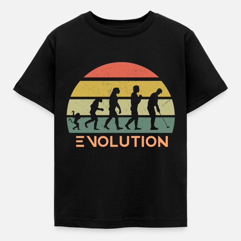 Retro Golf Evolution - Kids' T-Shirt - black