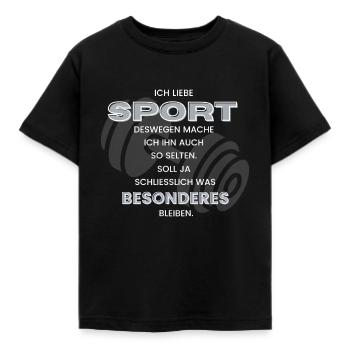 Lustiger Sportmuffel Anti Sport Sprüche Spruch - Kinder T-Shirt - Schwarz - Vorne - AI Model Kid Female (0cm)