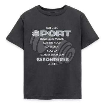 Lustiger Sportmuffel Anti Sport Sprüche Spruch - Kinder T-Shirt - Dunkelgrau - Vorne - AI Model Kid Female (0cm)