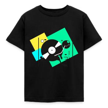 colorful turntables - Kinder T-Shirt - Schwarz - Vorne - AI Model Kid Female (0cm)