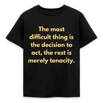 Das Schwierigste ist die Entscheidung, die - Kinder T-Shirt - Schwarz - Vorne - AI Model Kid Female (0cm)