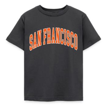 San Francisco - Kinder T-Shirt - Dunkelgrau - Vorne - AI Model Kid Female (0cm)