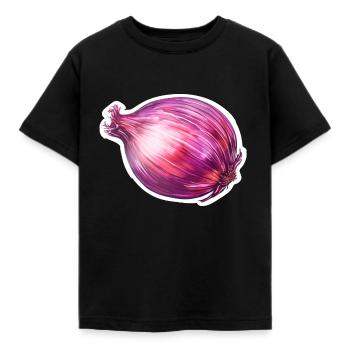 Onion red - Kids' T-Shirt - black - Front - AI Model Kid Female (0cm)