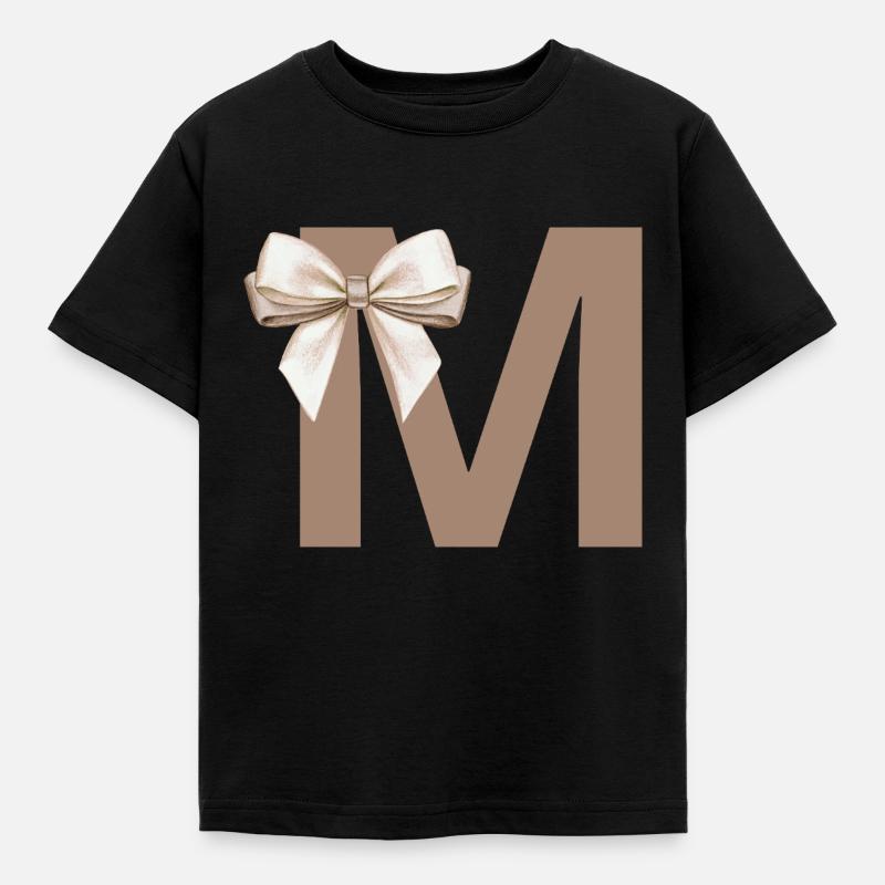 Buchstabe M Knoten - Kinder T-Shirt - Schwarz